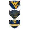 West Virginia Mountaineers NCAA Mens Matchday 3 Pack Face Cover