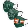 Miami Hurricanes NCAA Mens Matchday 3 Pack Face Cover
