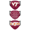 Virginia Tech Hokies NCAA Mens Matchday 3 Pack Face Cover