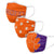 Clemson Tigers NCAA 3 Pack Face Cover