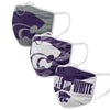 Kansas State Wildcats NCAA Super Fan 3 Pack Face Cover