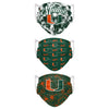 Miami Hurricanes NCAA Womens Matchday 3 Pack Face Cover