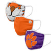 Clemson Tigers NCAA Mascot 3 Pack Face Cover