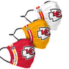Kansas City Chiefs NFL Super Bowl LV Adjustable 3 Pack Face Cover