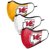 Kansas City Chiefs NFL Sport 3 Pack Face Cover