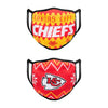 Kansas City Chiefs NFL Mens Knit 2 Pack Face Cover