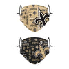 New Orleans Saints NFL Logo Rush Adjustable 2 Pack Face Cover
