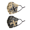 New Orleans Saints NFL Logo Rush Adjustable 2 Pack Face Cover