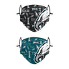 Philadelphia Eagles NFL Logo Rush Adjustable 2 Pack Face Cover