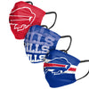 Buffalo Bills NFL Mens Matchday 3 Pack Face Cover