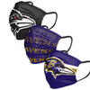 Baltimore Ravens NFL Mens Matchday 3 Pack Face Cover
