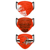 Cleveland Browns NFL Mens Matchday 3 Pack Face Cover