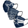 Dallas Cowboys NFL Mens Matchday 3 Pack Face Cover