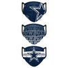 Dallas Cowboys NFL Mens Matchday 3 Pack Face Cover