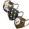 Pittsburgh Steelers NFL Womens Matchday 3 Pack Face Cover