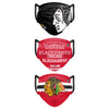 Chicago Blackhawks NHL Mens Matchday 3 Pack Face Cover