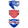 New York Rangers NHL Mens Matchday 3 Pack Face Cover