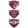 Colorado Avalanche NHL Mens Matchday 3 Pack Face Cover