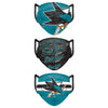 San Jose Sharks NHL Mens Matchday 3 Pack Face Cover