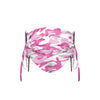 Pleated Pink Camo Tie-Back Face Cover