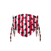 Pleated Stars & Stripes Tie-Back Face Cover