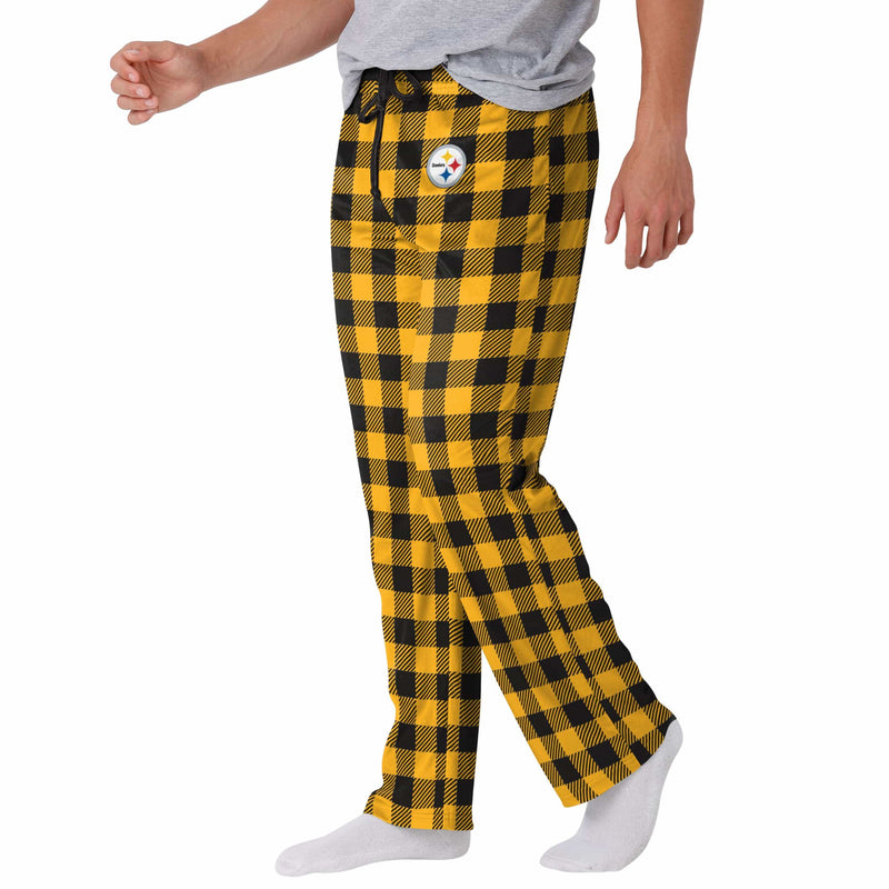 FOCO Pittsburgh Steelers Buffalo Check Lounge Pants, Mens Size: M