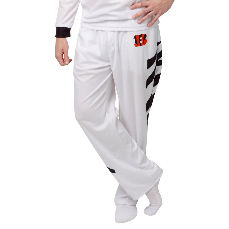 FOCO Cincinnati Bengals NFL Mens White Stripe Pajama Pants