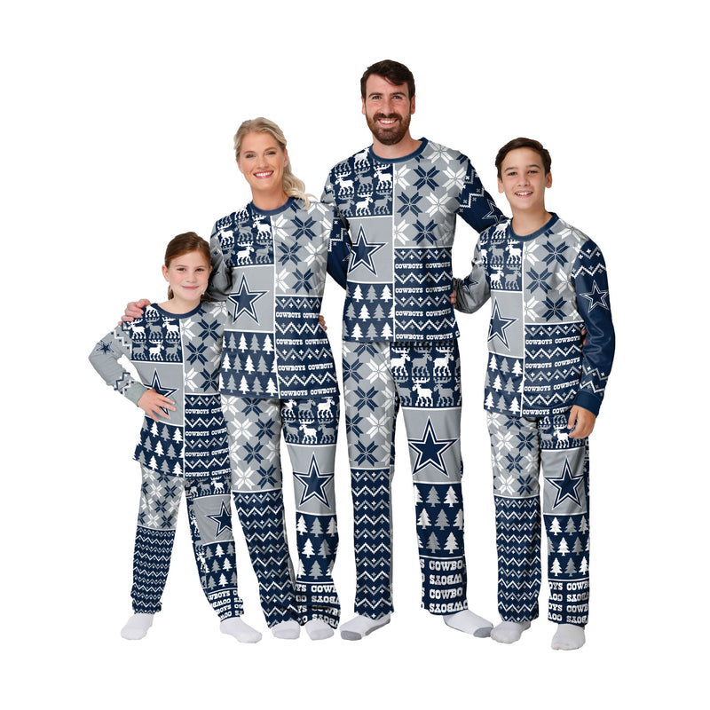 FOCO Dallas Cowboys NFL Ugly Pattern Family Holiday Pajamas
