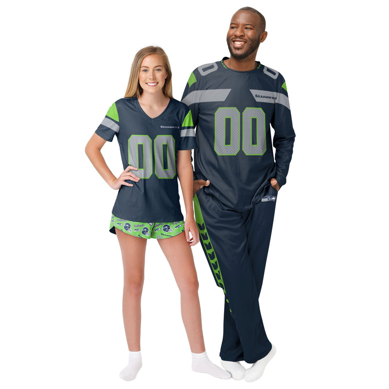 Seattle Seahawks Womens Gameday Ready Pajama Set, Size: L