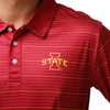 Iowa State Cyclones NCAA Mens Striped Polyester Polo