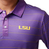LSU Tigers NCAA Mens Striped Polyester Polo