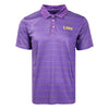 LSU Tigers NCAA Mens Striped Polyester Polo