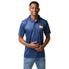 Michigan Wolverines NCAA Mens Striped Polyester Polo