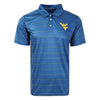 West Virginia Mountaineers NCAA Mens Striped Polyester Polo
