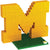 Michigan Wolverines NCAA 3D Brxlz Logo Puzzle Building Blocks Set