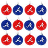 Atlanta Braves 12 Pack Plastic Ball Ornament Set