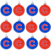Chicago Cubs MLB 12 Pack Plastic Ball Ornament Set