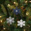 New York Yankees MLB 3 Pack Metal Glitter Snowflake Ornament