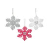 Washington Nationals MLB 3 Pack Metal Glitter Snowflake Ornament