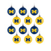 Michigan Wolverines 12 Pack Plastic Ball Ornament Set