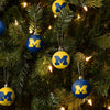 Michigan Wolverines NCAA 12 Pack Ball Ornament Set