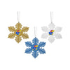 Kansas Jayhawks NCAA 3 Pack Metal Glitter Snowflake Ornament