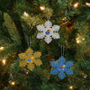 Kansas Jayhawks NCAA 3 Pack Metal Glitter Snowflake Ornament