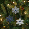 Penn State Nittany Lions NCAA 3 Pack Metal Glitter Snowflake Ornament
