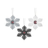 South Carolina Gamecocks NCAA 3 Pack Metal Glitter Snowflake Ornament