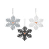 Texas Longhorns NCAA 3 Pack Metal Glitter Snowflake Ornament