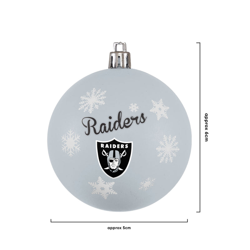 Las Vegas Raiders 5 Pack Shatterproof Ball Ornament Set