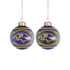 Baltimore Ravens NFL 2 Pack Glass Ball Ornament Set
