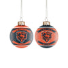 Chicago Bears NFL 2 Pack Glass Ball Ornament Set