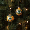 Green Bay Packers NFL 2 Pack Glass Ball Ornament Set